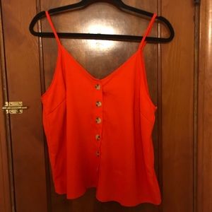 ❗️ Paper Crane Red Button Down Tank Top